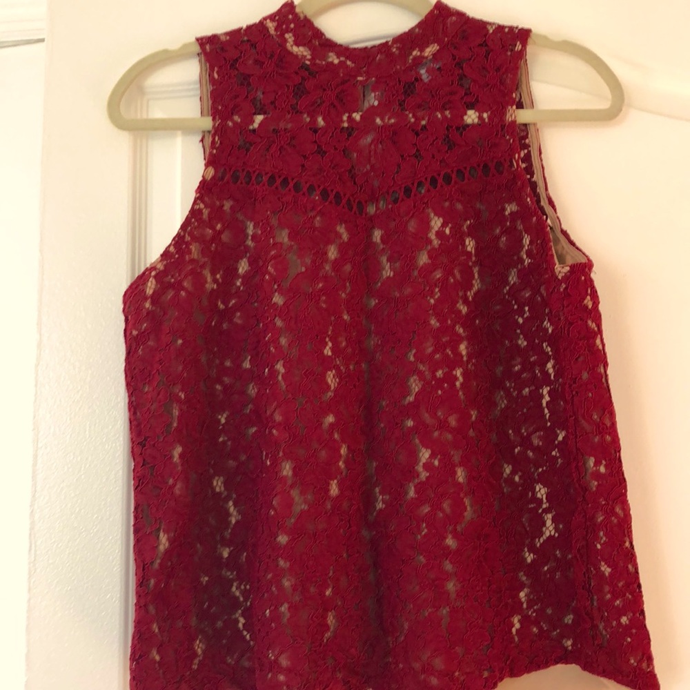 Red lace top